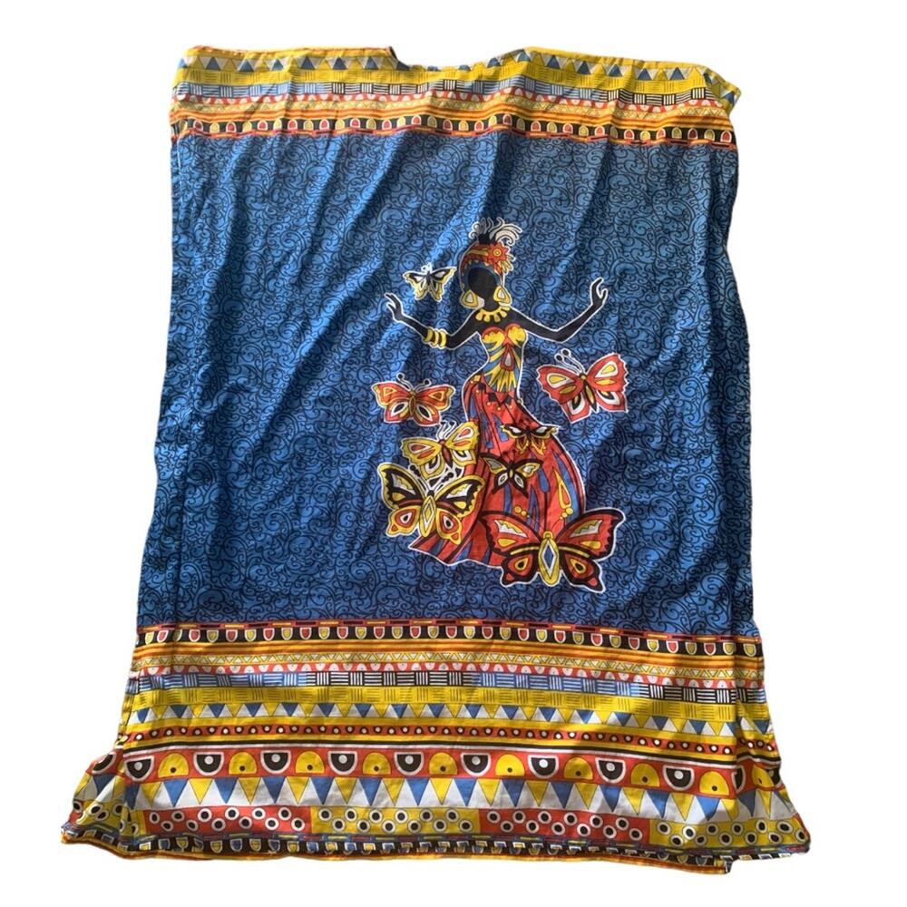Gypsie Blu kaftan swim cover up one size large xl medium blue dancing beach - Picture 4 of 10